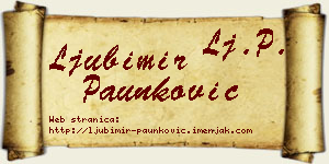 Ljubimir Paunković vizit kartica